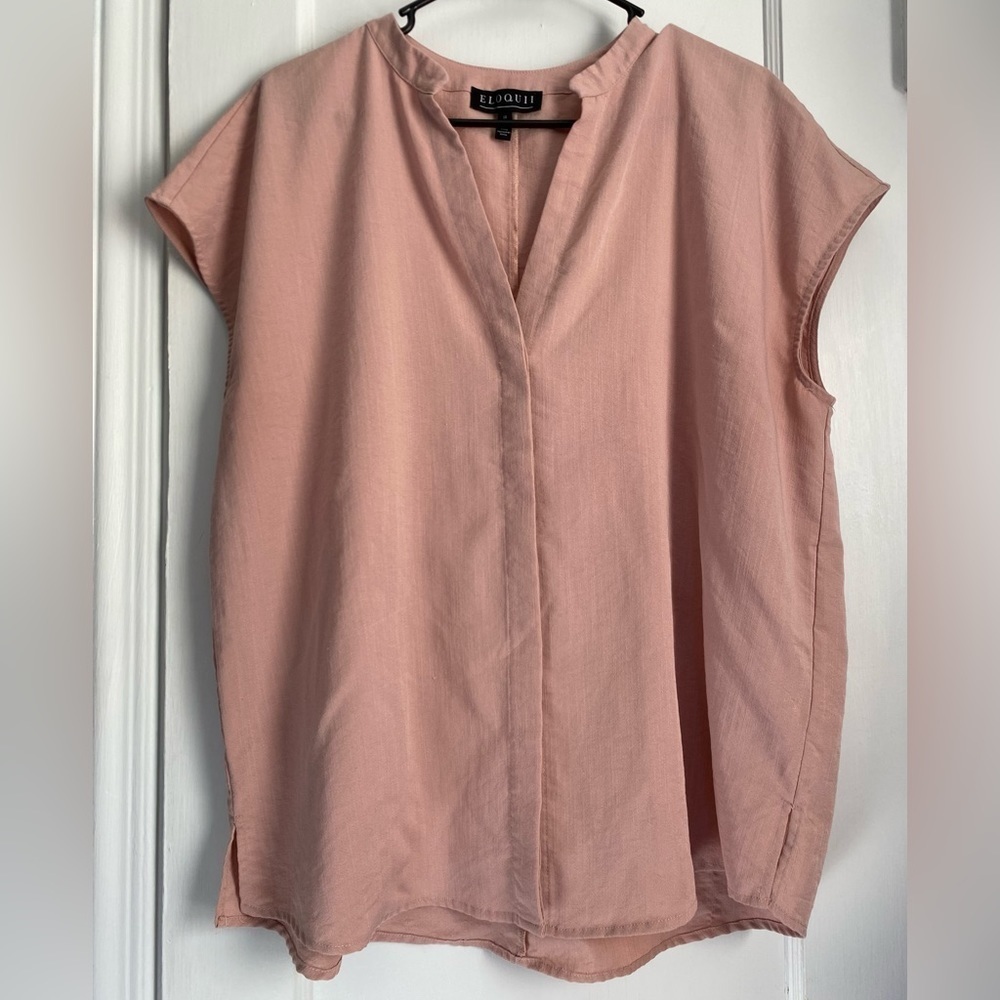 Eloquii Women’s Front Button Short Sleeves Top, Size: 14